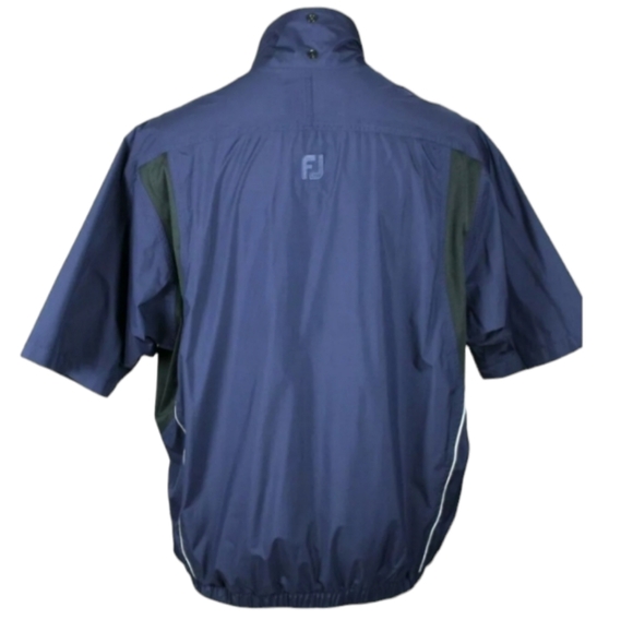 FootJoy Dryjoys Men's Size Medium 1/2 Sleeve 1/4 Zip Pullover Rain Jacket Navy - Picture 2 of 10